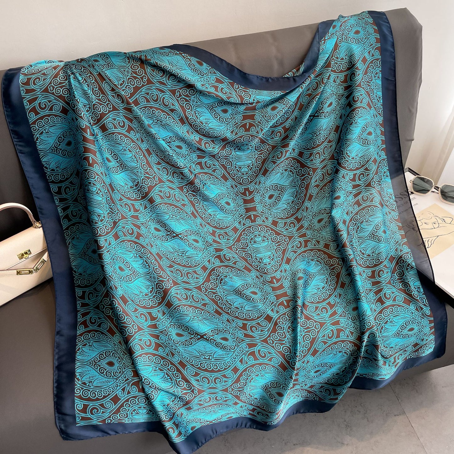 Creative Exotic-print Versatile Silk Scarf