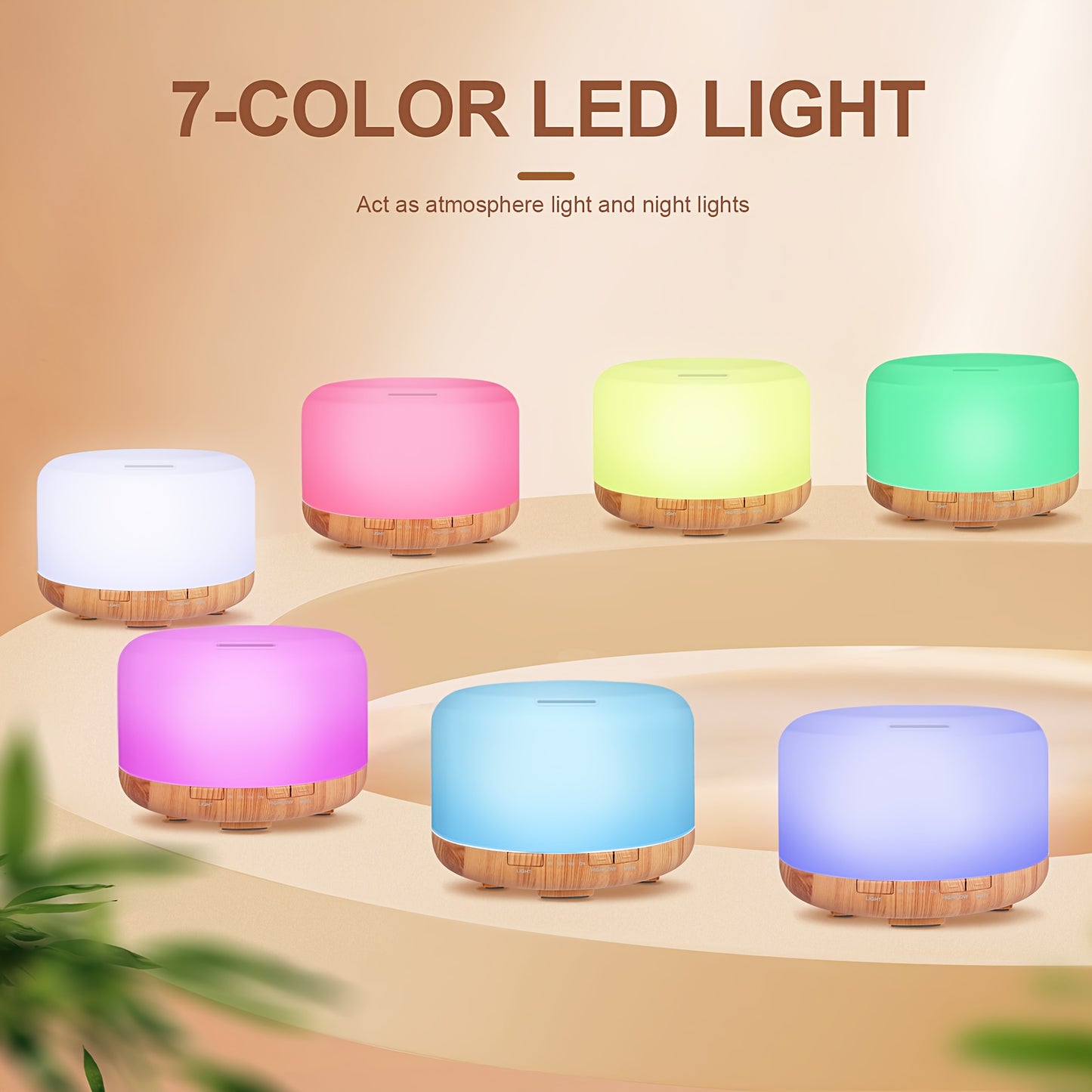 [Essential Oil Diffuser] 500ml Essential Oil Diffuser with Remote Control & LED Lamp - USB-Powered Aroma Humidifier for Home, Office, Spa - Quiet Operation, Safe Low Voltage (36V), Compact Design - Compatible with Essential O